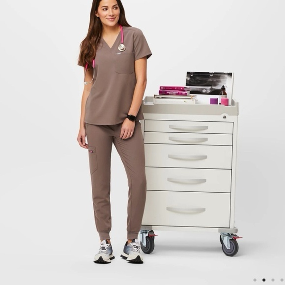 Smokey Taupe Figs Scrub Set and Jacket